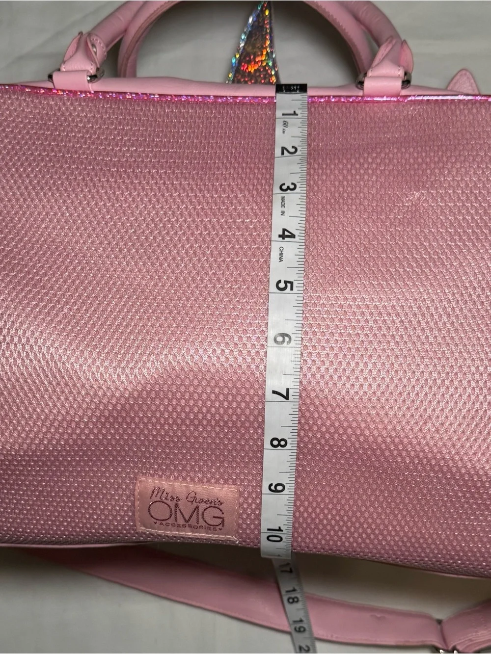 OMG Accessories Miss Gwen Unicorn Duffle Bag Pink Holographic Glitter